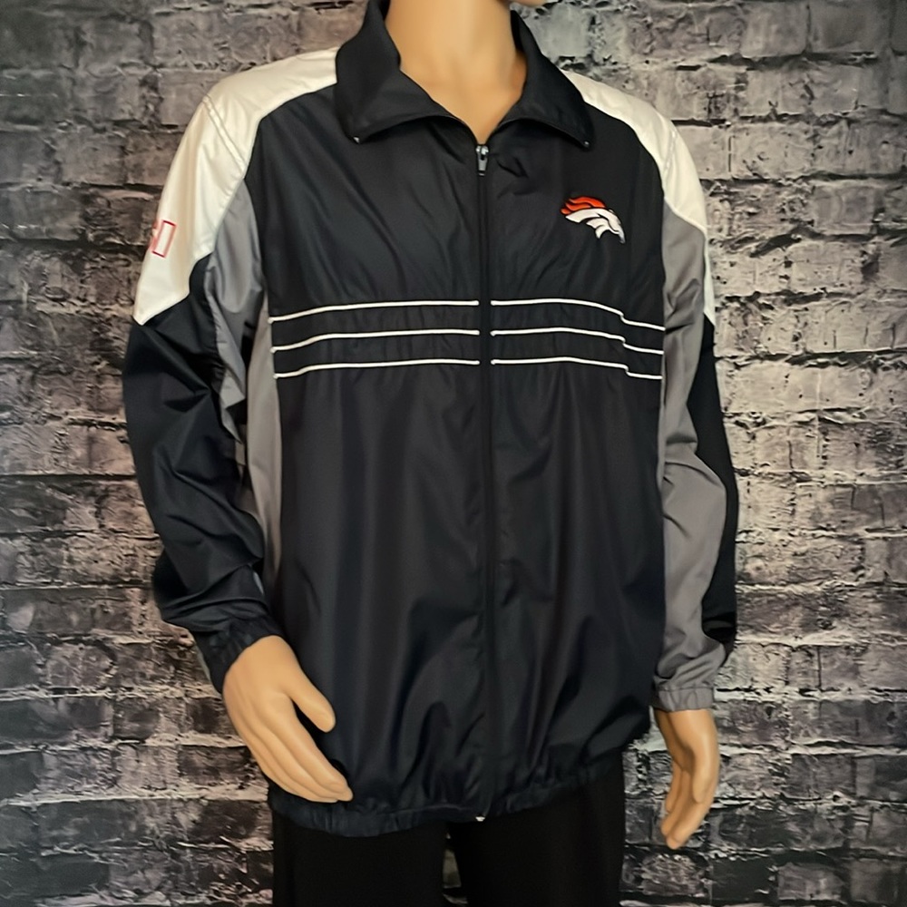 Men’s NFL Denver Broncos Sports Illustrated Zip-Up Windbreaker Size L - Picture 2 of 13